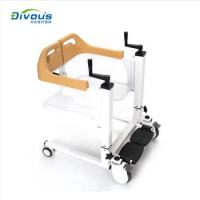 Home care elderly patient manual lift toilet commode bath chair transfer wheelchair