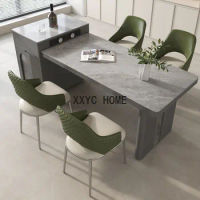 Marble Extendable8 People Folding Portable Rectangle Dining Table Luxury Nordic A Manger Kitchen Furniture