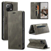 Xiaomi 11 Lite 5G Case Flip Leather Phone Cover For Xiaomi Mi 11 Mi11 Lite Case Luxury Magnetic Flip Wallet Coque