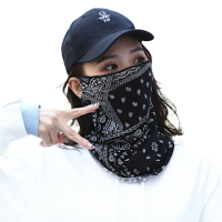 【89 zone】韓版透氣魔術多功能 防風 防曬 護頸騎行面罩 運動面罩 口罩(黑/白)