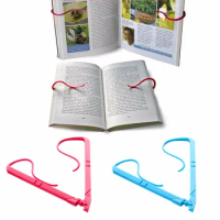 1pc Books Stand Portable Hands Free Book Holder Folding Stand Holds Pages Open Clip Fixed Clamp #277199