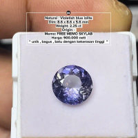 Natural Violetish blue Iolite no treatment warna alami 2.25ct Free memo skylab