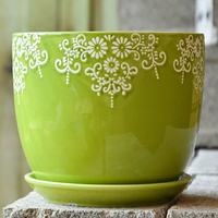 花盆新款客廳特大號種樹陶瓷獨特超大精致綠籮大口徑帶托盤潮