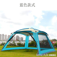 戶外露營帳篷便攜天幕5-8人遮陽防雨防曬涼篷 一室一廳 城市玩家