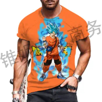 Dragon Ball Z Goku Men's T Shirt Vegeta 2024 Short Sleeve Tee Man Clothes T-shirt Trend Anime O-collar Y2k Summer 110-6XL Saiyan
