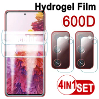 4in1 Hydrogel Film For Samsung Galaxy s20 Fe 4G/5G 2PCS Soft Screen Protector+2PCS Camera Glass S 20Fe s20Fe Water Gel Fim