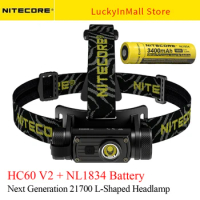 NITECORE HC60 V2 Headlamp 1200 Lumens Rechargeable Utilizes P9 LED Source Headlight With Battery Outdoor Camping Light