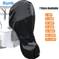 6-225HP Outboard Motor Covers Trailerable Full Boat Motor Cover Waterproof 420D Oxford Fabric Outboard Engine Covers with Zipper