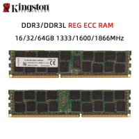 Kingston DDR3 DDR3L 16GB 32GB 64GB 1333MHz 1600MHz 1866MHz ECC REG PC3-12800R Server Memory