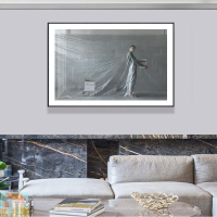 現代簡約抽象人物攝影掛畫冷色系性冷淡莫蘭迪版畫臥室客廳裝飾畫