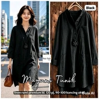 MAYUMI TUNIK LINEN RAMI PREMIUM mahogani