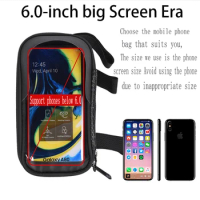 Bike Bag 1L Frame Front Tube Cycling Bag Bicycle Waterproof Phone Case Holder 6.5 Inches Touchscreen Bag Accessories