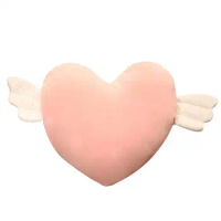 Cute Pillows Aesthetic Christmas Heart Shaped Angel Wings Plush Heart Shaped Pillow For Outdoor Indoor Decor Soft Heart Throw
