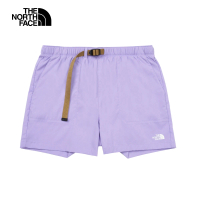 【The North Face】北面女款紫色防潑水附腰帶寬鬆短褲｜81OOPJO