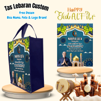 50 Pcs Tas Parcel Lebaran Sembako Idul Fitri Ulang Tahun Custom Desain Pakai Nama & Foto Kain