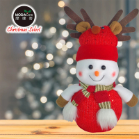 【摩達客】聖誕圍巾紅色雪人擺飾-中(20*40cm單入)