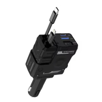 4 In 1 Retractable Car Charger 120W Fast Car Phone Charger USB Type C อะแดปเตอร์ที่จุดในรถยนต์สำหรับ