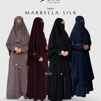 Gamis syar'i terbaru Bella by Shazfa| gamis set FK instan standar | gamis set casual XL jetblack set