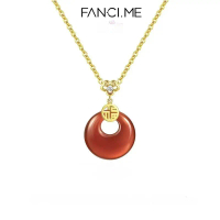 FANCIME Lucky Peace Knot Hetian Jade Necklace Sweater Chain Gift