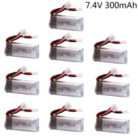 10PCS/set 7.4V 300mAh 25C liPo Battery For WLtoys F959 XK A600 Airplane Spare Parts RC Drone Car toys accessory 2S