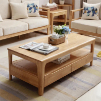 【HappyLife】實木客廳雙抽茶几 120cm Y11709(咖啡桌 客廳桌 大桌子 大理石桌 木紋桌 桌子 大茶几)