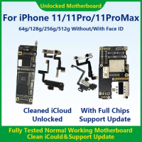 Original Motherboard For iPhone 11 Pro Max Mainboard With Face ID Unlocked Logic Board Clean iCloud Support Update Fully Tested