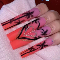 Coconut ballet nail EuroAmerican jelly gel wearing nail fake nail pieces