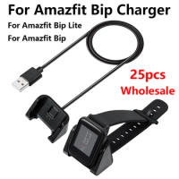 25pcs USB Charger For Xiaomi Huami Amazfit Bip A1608 Model Amazfit Bip Lite Smartwatch Chargers Fast Charging Cable Cradle