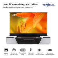 PET Crystal 120 Inch floor rising Projection Screen Automatic Integrated Cabinet For 4K UST Laser Projector