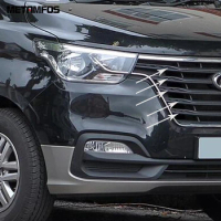 For Hyundai Grand Starex H-1 i800 2018 2019 2020 Chrome Front Center Grille Grill Cover Molding Trim Decoration Car Accessories