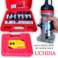 UCHIHA Mata Profil UCHIHA 6mm Set Koper 12pcs Bahan Carbon Steel & Alloy Warna Merah Diameter 6,35mm