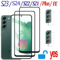 S24 s23 s22 Tempered glass For Samsung S22 Plus Screen Protector Galaxy S22 Fingerprint Unlock Glass Samsung Galaxy S23 S21 FE