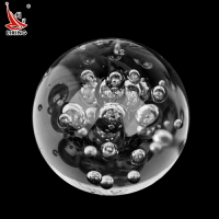 利星水晶球假山流水噴泉魚缸盆景擺件水輪配件玻璃球水晶球冰裂