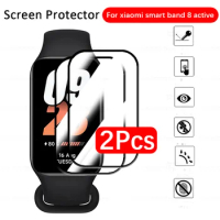 2Pcs 9D Curved Soft Protective Glass For Xiaomi Smart Band 8 Active 8Active Band8Active Smartband Sc