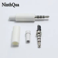 2pcs White 2.5mm Stereo Headset Plug 4 Pole 2.5 Audio Plug Jack Adapter Connector For Bluetooth External Microphone Car