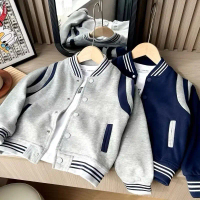 Jaket Varsity Baseball Anak Unisex (1 th - 18 th) Jaket POLOS BASIC KOMBINASI Jacket Bomber Girl Boy