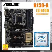 Asus B150-A With i3 6100 Intel B150 B150M DDR4 Motherboard LGA 1151 i7/i5/i3 USB3.0 m.2 SATA3 CPU Motherboard SET