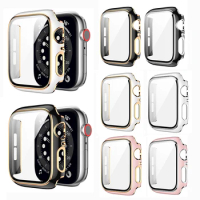 New Slim Hard PC Case full Cover Tempered Glass Screen Protector For Apple Watch iwatch Series 44mm 40mm 42mm 38mm