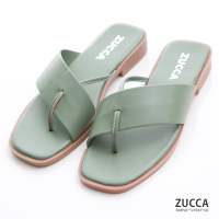 ZUCCA- 日系繞趾夾腳平底拖鞋-綠-z7201gn