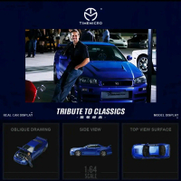 MiniScale 1:64 Time Micro Nissan GT-R34 Blue Plus Brian