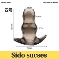 Realistik Soft Silikon Penyumbat Anal Butt Plug Berongga Toys Pria Wanita D4