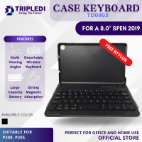 TRIPLEDI Case Keyboard For Samsung Galaxy Tab A 8.0 Inch 2019 TD0301 Cover Flip Folio Detachable Blu