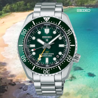 SEIKO 精工 PROSPEX GMT 兩地時間陶瓷錶圈 200米潛水錶-綠42mm SPB381J1/6R54-00D0G_SK028