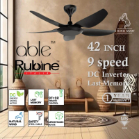 ABLE by RUBINE 18 Speed DC Baby 42\ CEILING FAN 5 BLADE MATTE BLACK 42INCH BABY FAN Kipas Siling Bab