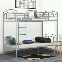Twin Over Twin Metal Bunk Bed Heavy Duty Metal Bunk Beds Convertible Bunk Bed Twin Size Metal Twin Bunk Bed for Boys Girls Teens