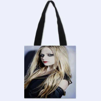 Custom Avril printing shoulder bag canvas tote bag shopping travel book handbag custom logo