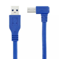 USB 3.0 Cable Male to Type B High Speed Printer Right Angle 90 Degree for Canon Epson HP ZJiang Label Printer DAC USB Printer