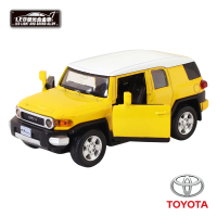 【KIDMATE】1:32聲光合金車 Toyota FJ Cruiser黃(正版授權 迴力車模型玩具車)