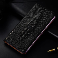 Cases For Huawei Nova 3 4 5 6 7 8 9 SE Pro 3i 3e 4e 5i 5T 5Z 7i 8i Genuine Leather Case Crocodile Head Phone Flip Cover
