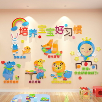 幼兒園墻面裝飾早教貼紙卡通3d立體墻貼兒童房寶寶臥室墻壁貼畫